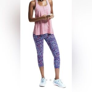 Vineyard Vines Navy and Pink Printed Performance Capri Leggings